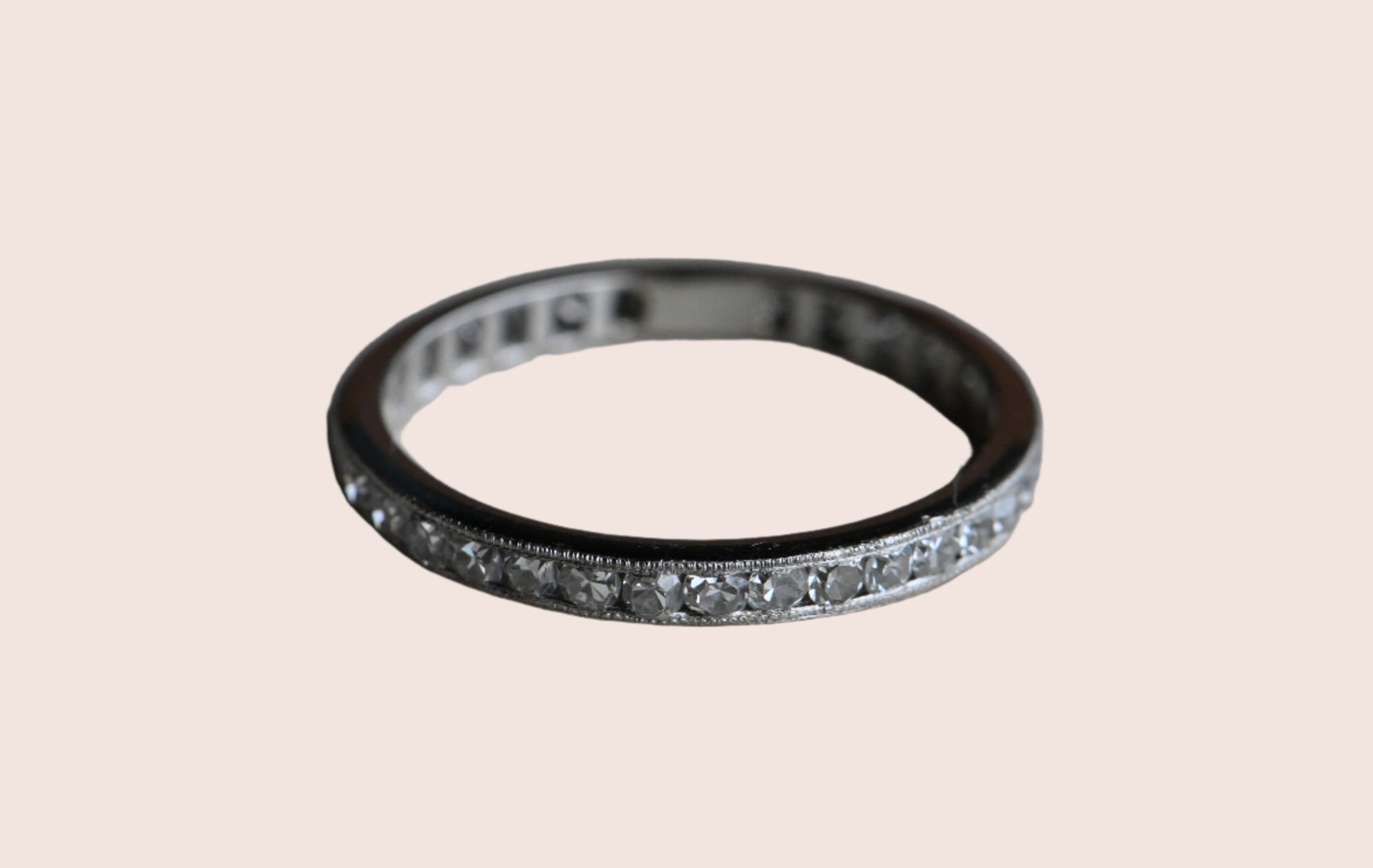 Antique platinum diamond eternity band Outlet
